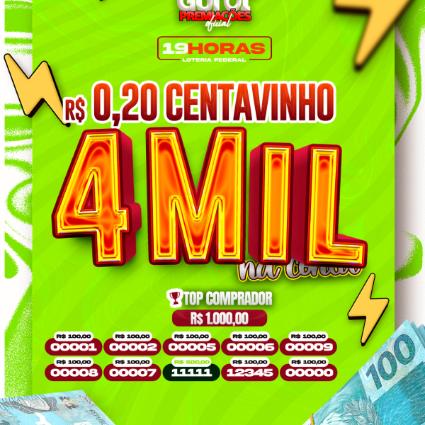 $4MIL NA CONTA + 10 PREMIADOS DE 100,00 💸